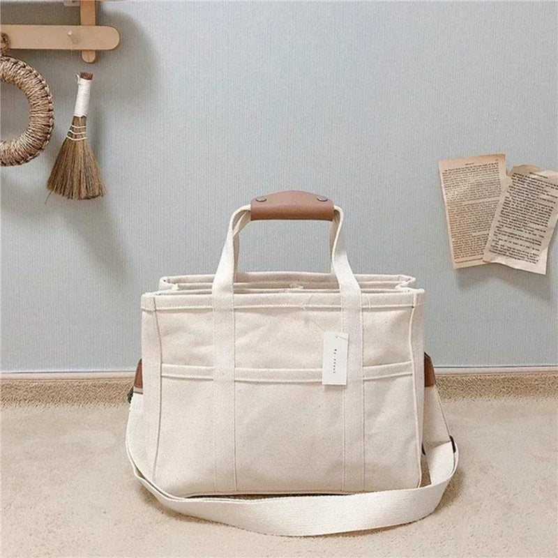 Canvas Diaper Tote Bag – Multi-Compartment Organizer