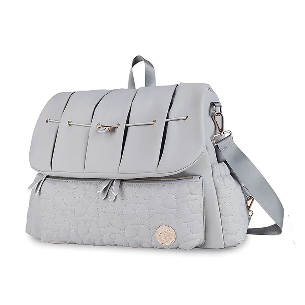 Elegant Black Quilted Diaper Bag – Stylish, Spacious & Practical for Modern Moms